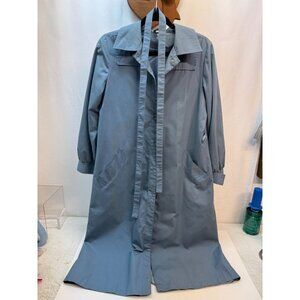Womans Sears Blue Raincoat Sz 10-Knee length with Hood